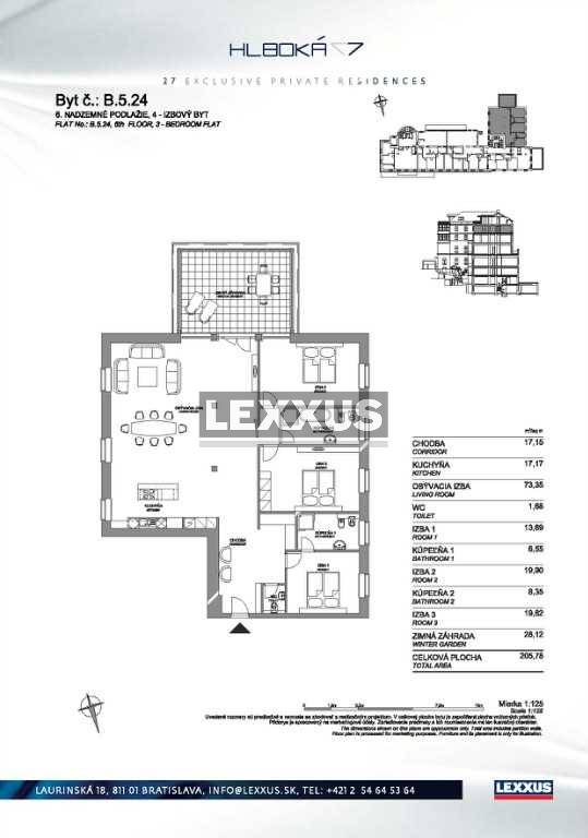 Na prenájom 4-izb. byt v luxusnej rezidencii Hlboká 7